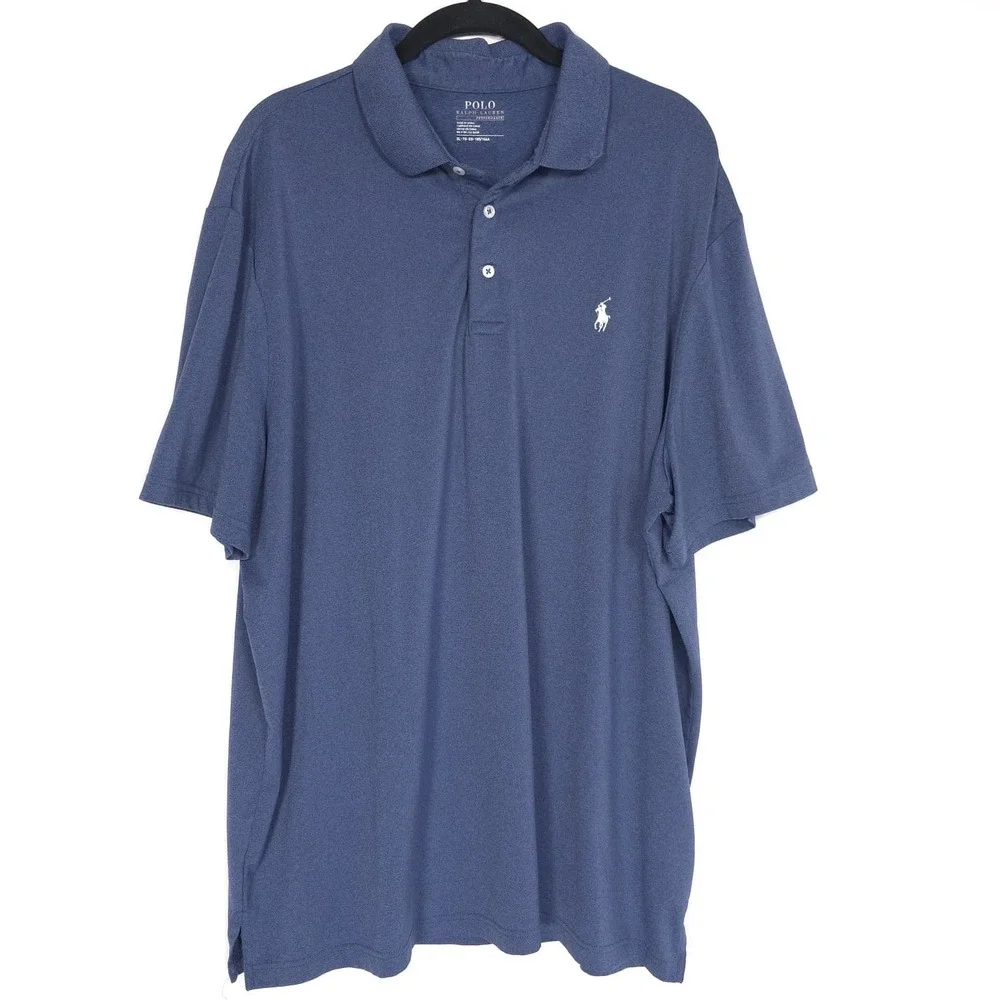 POLO RALPH LAUREN Performance‎ Polo Shirt Blue XL Short Sleeve Stretch